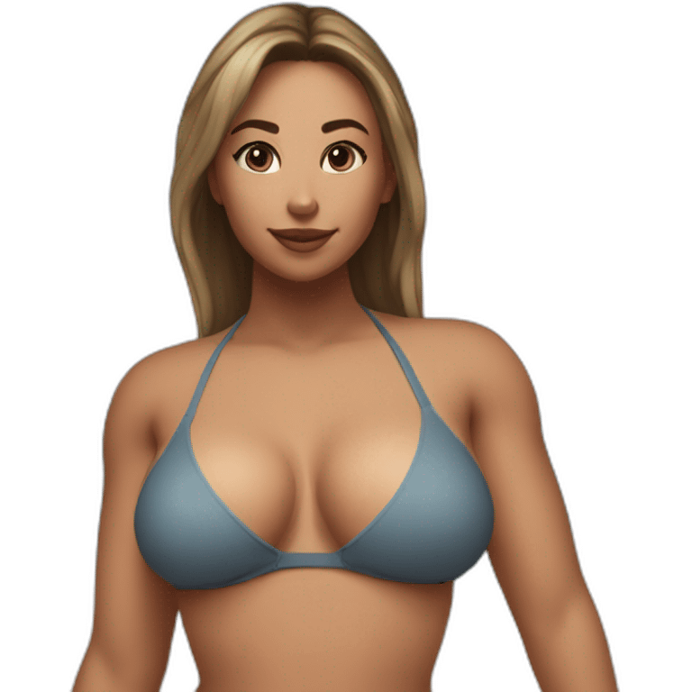 Slim-thicc Caucasian woman small bikini pose (beach body) emoji