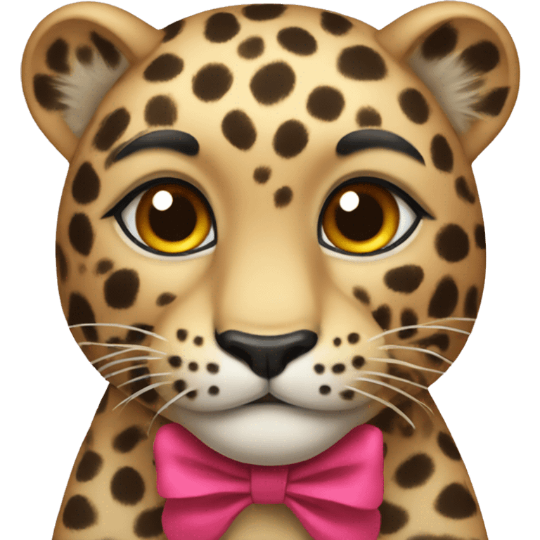 Leopard with a bow emoji