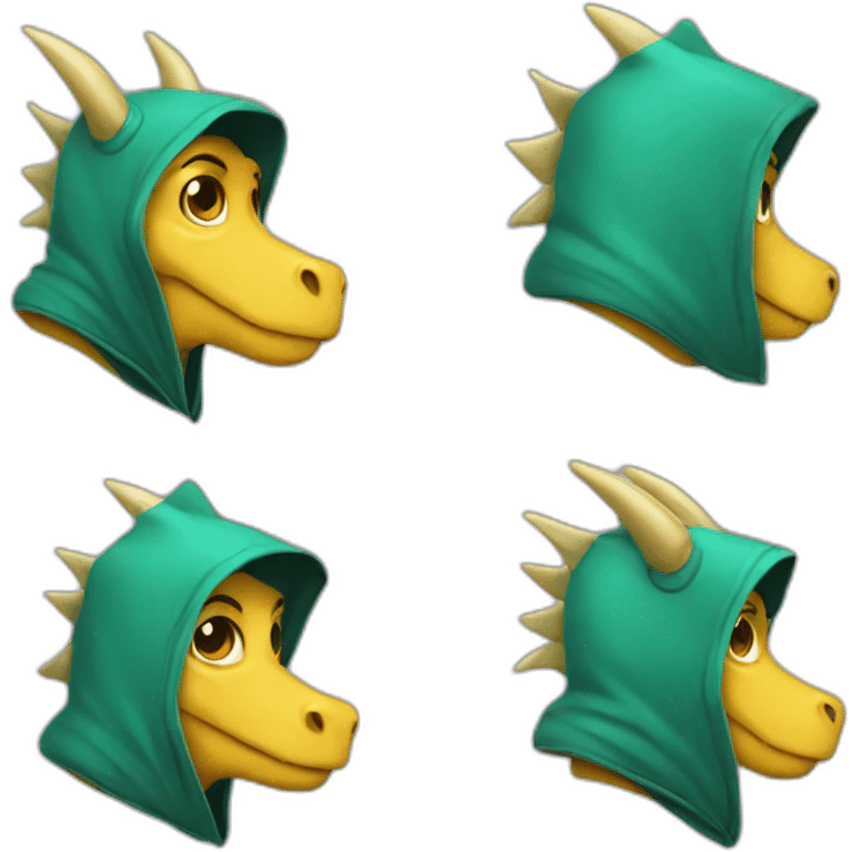 Dragon wearing hood emoji