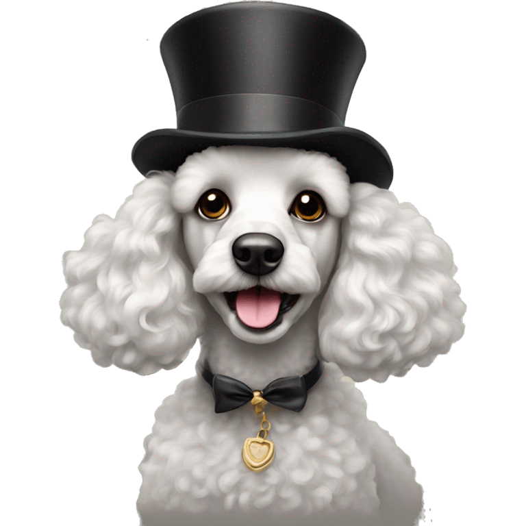 Poodle with a top hat emoji