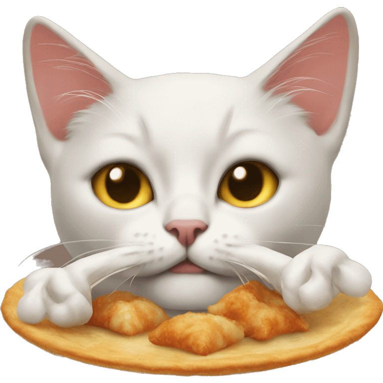 cat eating a crab rangoon  emoji