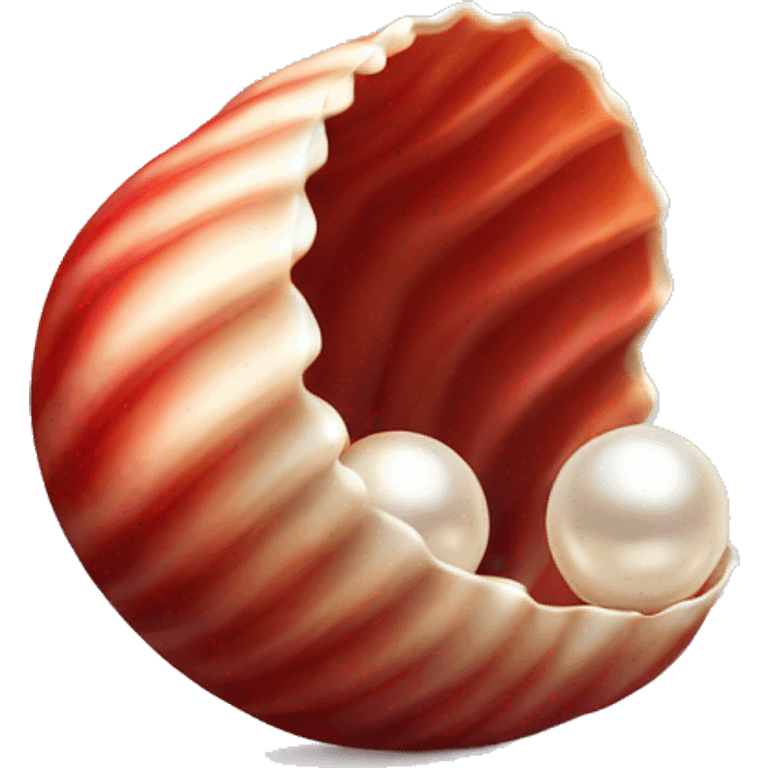 red clam with a pearl emoji