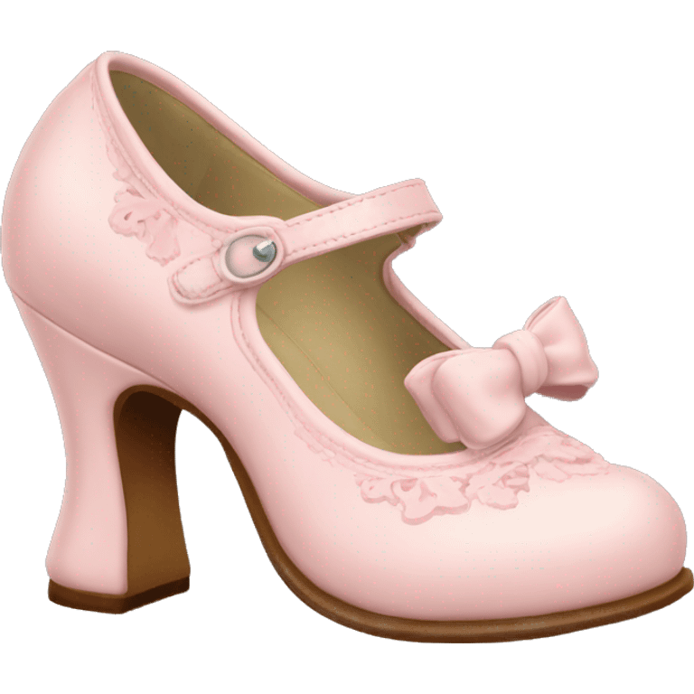 vintage rococo pale pink mary jane shoes emoji