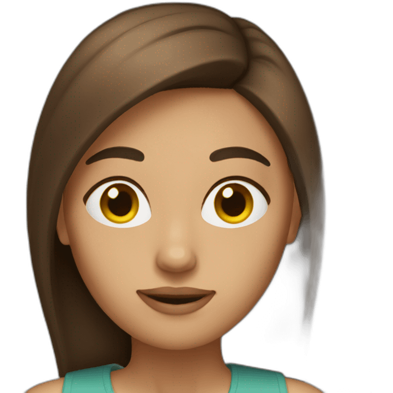 women brown hair emoji