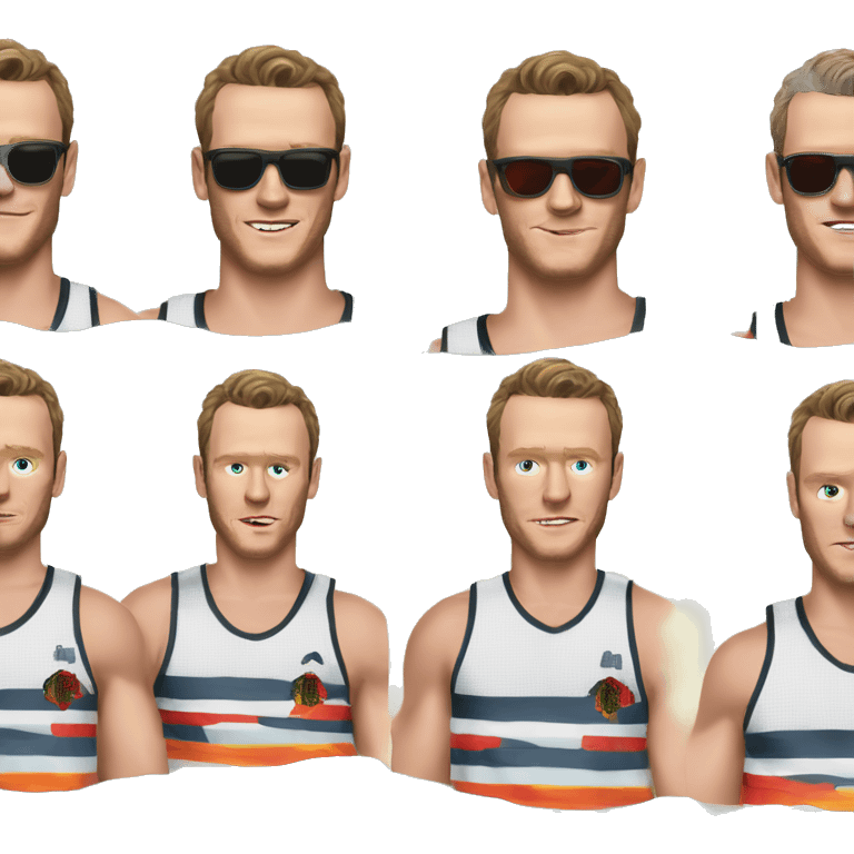 Jonathan Toews as beach bum emoji