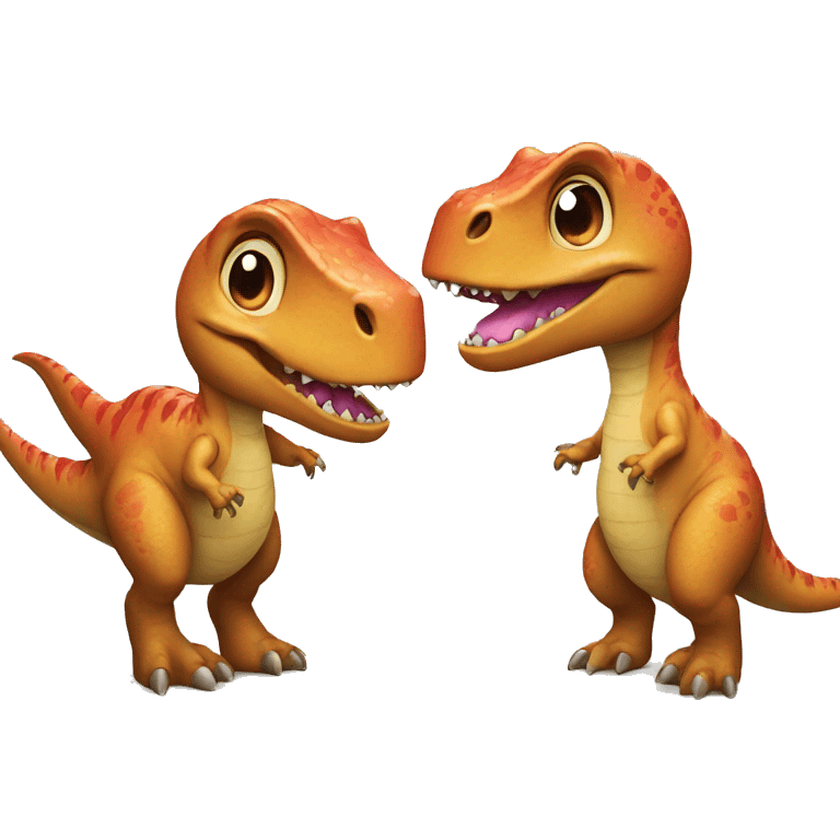 Dinosaurs in love emoji