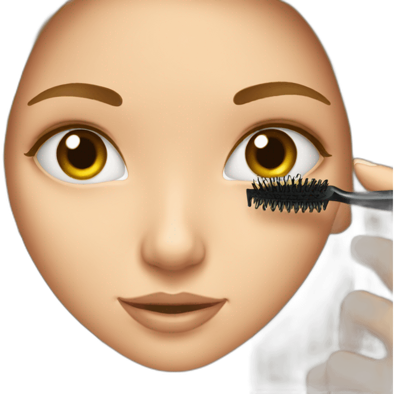 Girl putting on mascara emoji