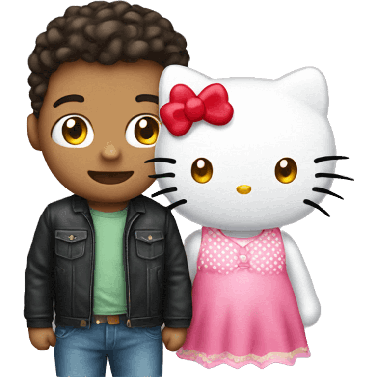 hello kitty and boy emoji