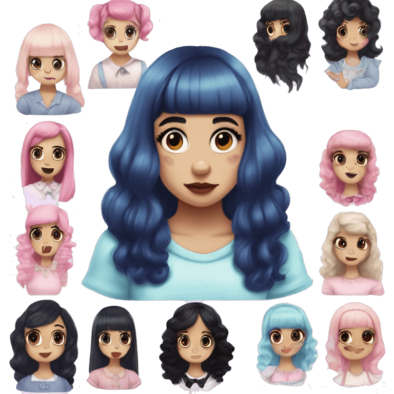 melanie martinez half black hair half dyed color hair emoji