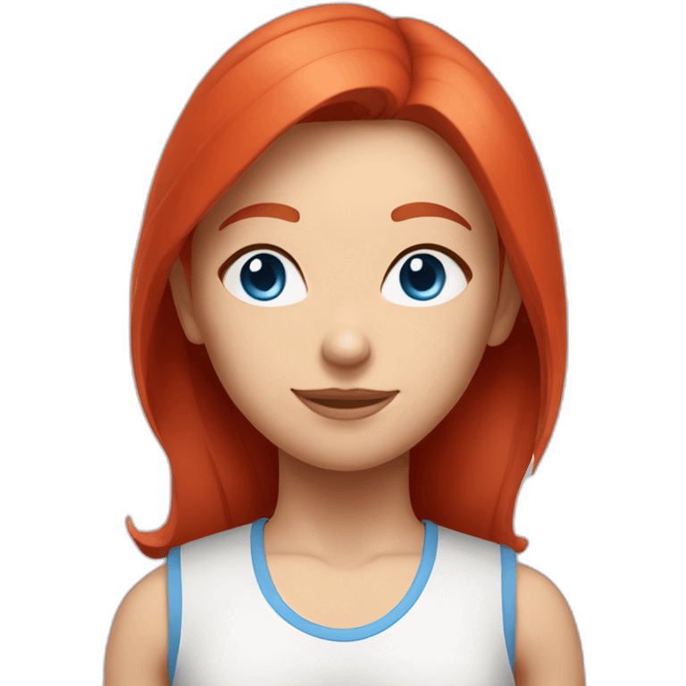 Yoga gym trainer blue eyes slick red hair emoji