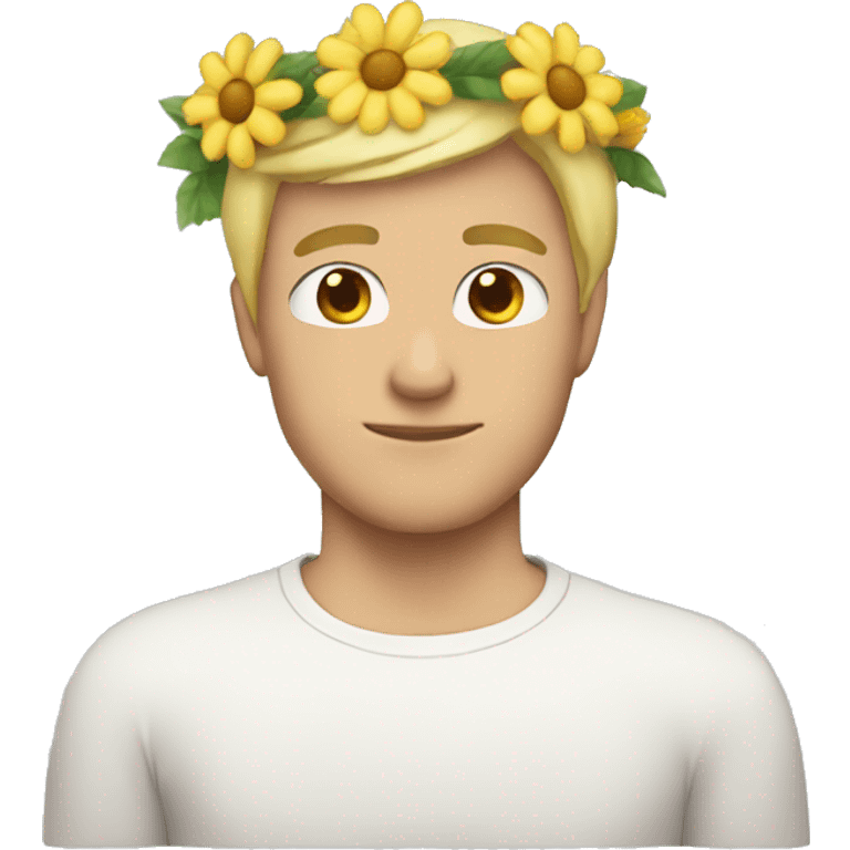 blonde soft man emoji wearing a flower crown emoji