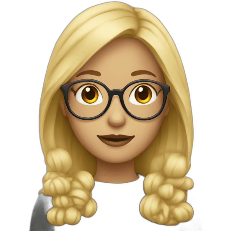 Blonde girl with glassess emoji