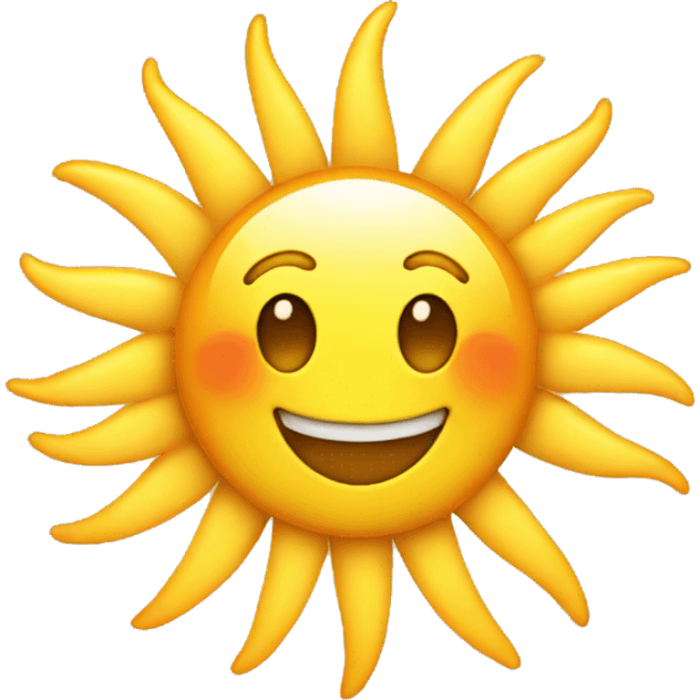 Emoji with sun eyes, smiling face. emoji