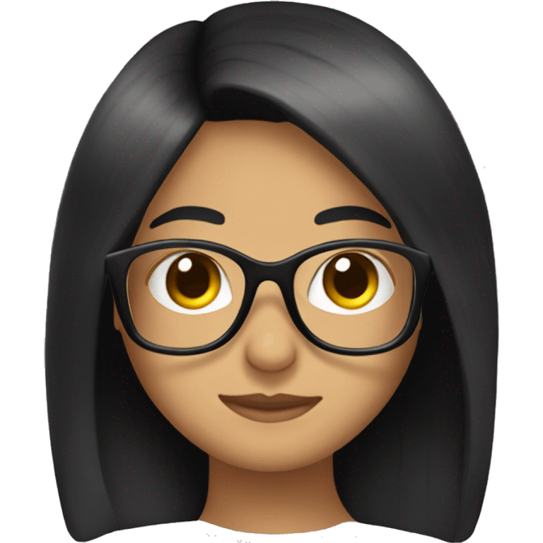 glasses black hair emoji