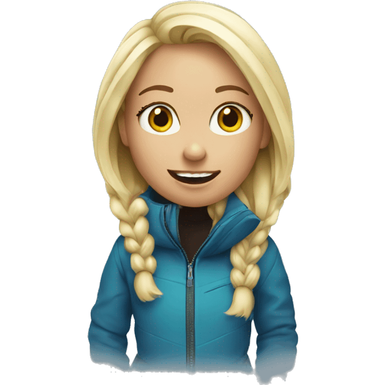 Snowboarding blond girl emoji