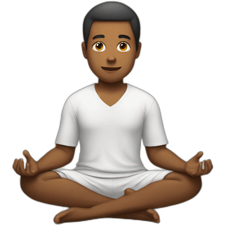 meditate young guy emoji