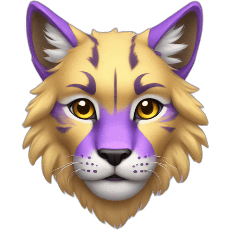 purple yellow lynx furry emoji