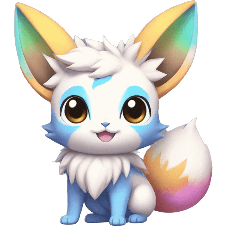 Colorful Kawaii Eeveelution-Cute-Pokémon-fusion full body emoji