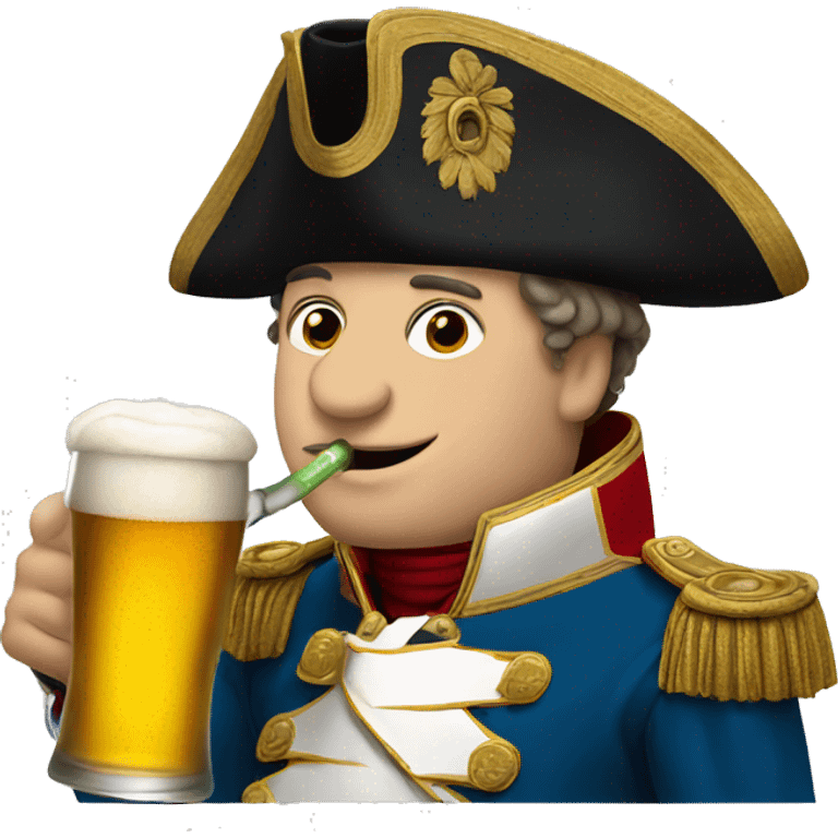 Napoleon drinking a beer emoji