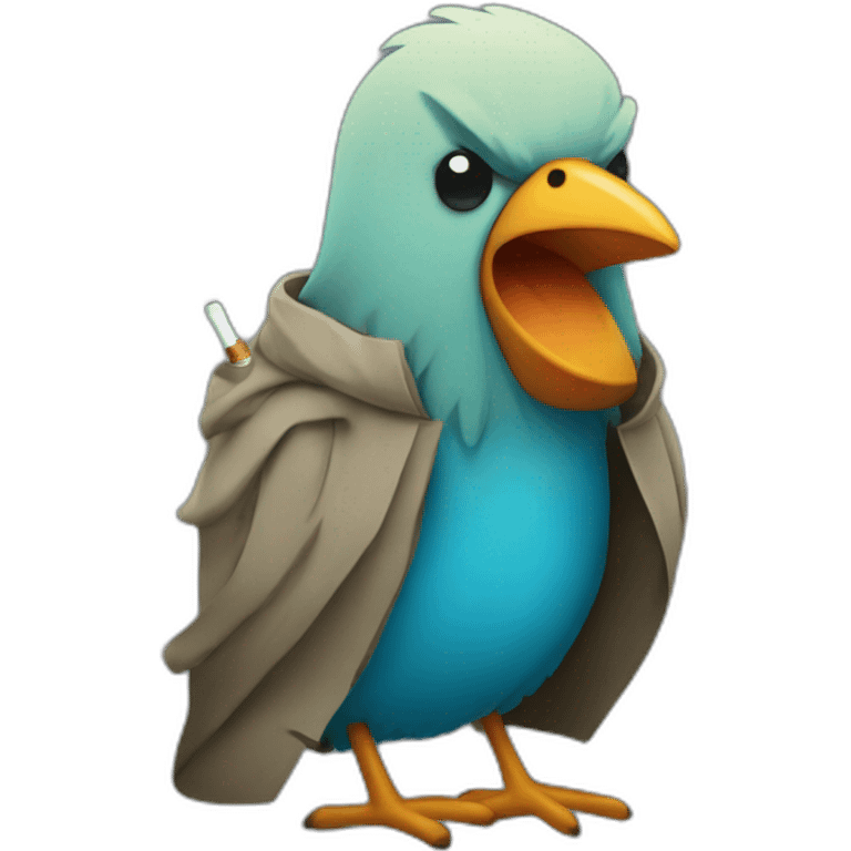 homeless twitter bird smoking emoji