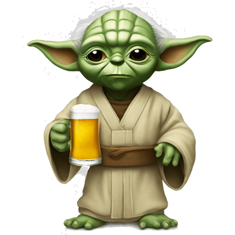 Yoda In pajamas and a beer  emoji