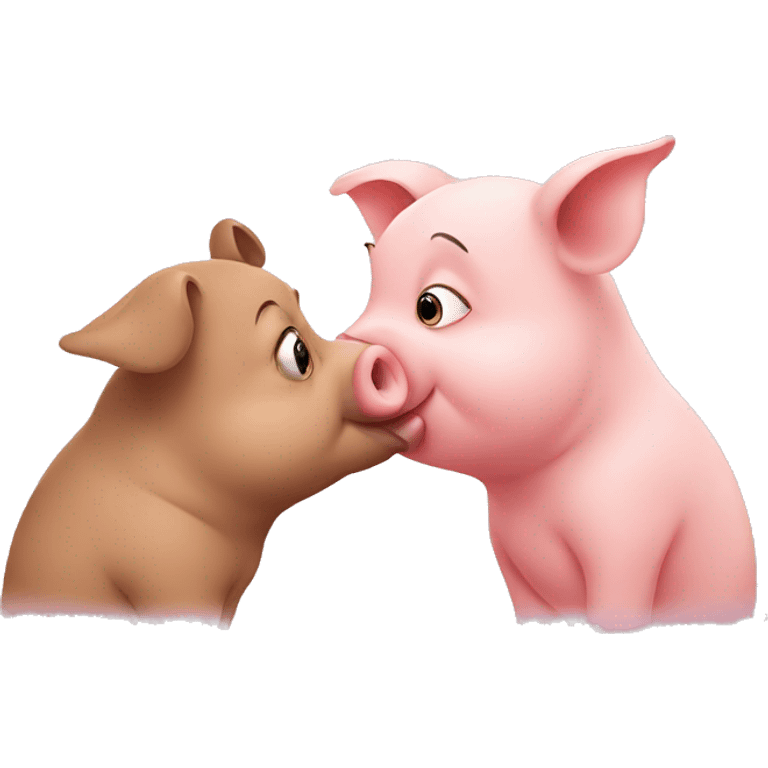 Pig kissing pig emoji