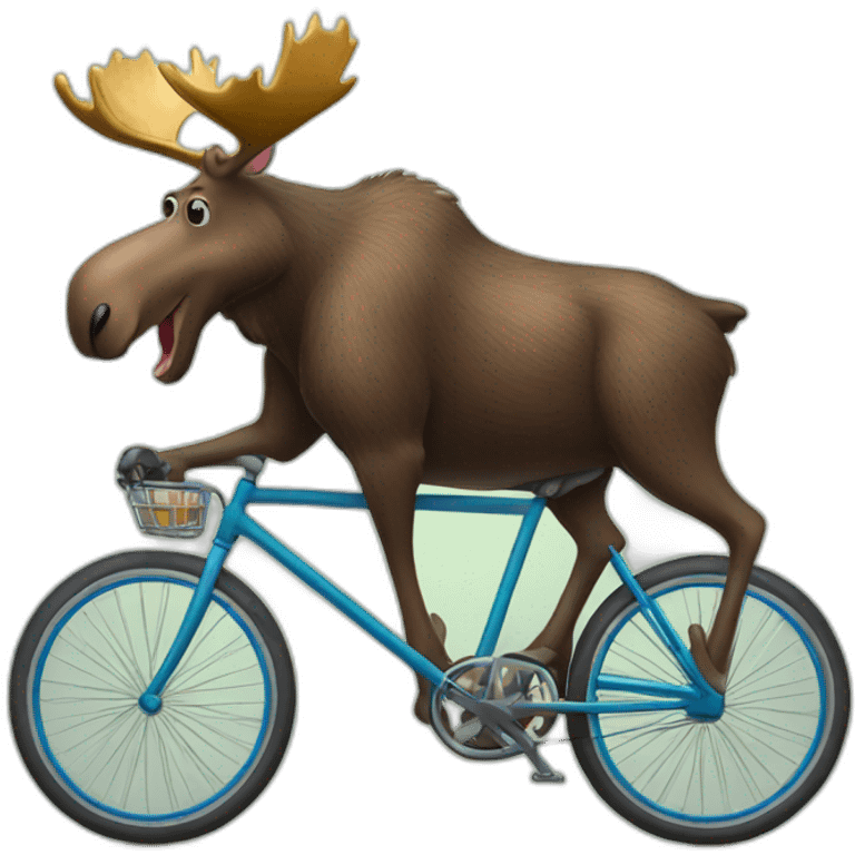 Moose riding a bicycle emoji