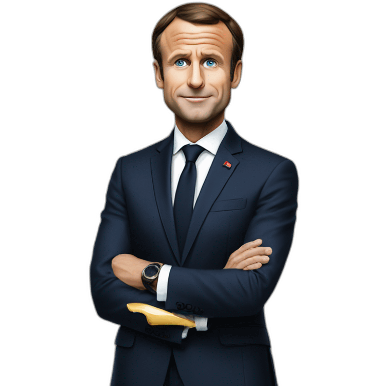 president macron pull out the tang emoji