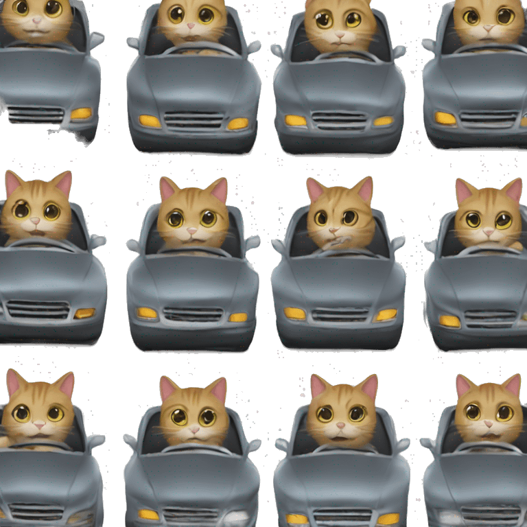 Cat driving a car emoji