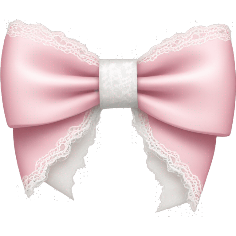 light pink bow with white lace  emoji