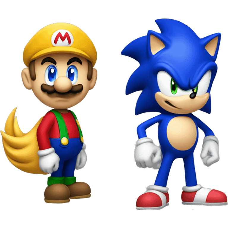 Sonic misto a supermario emoji