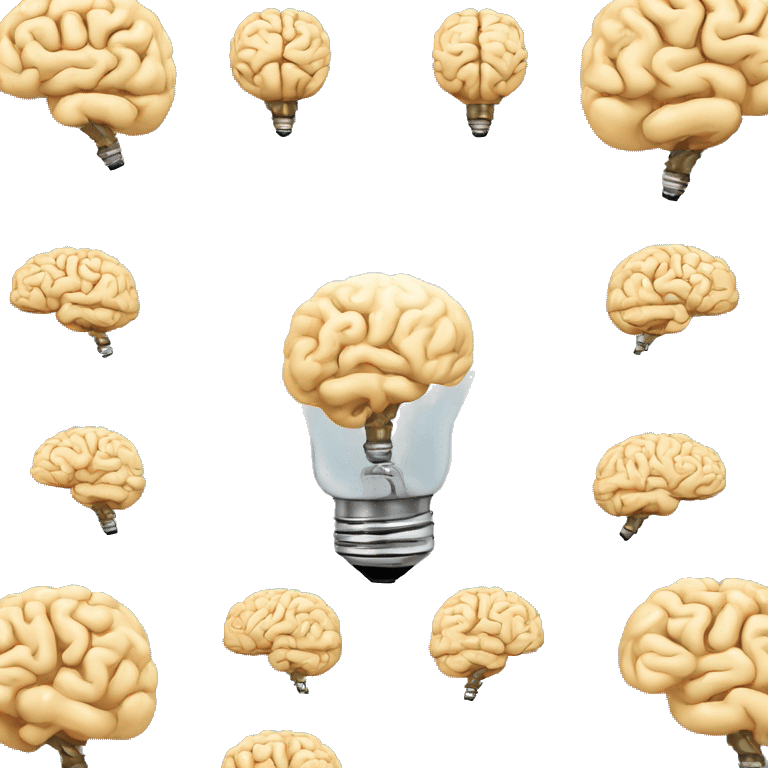 the human brain shaped idea lightbulb emoji