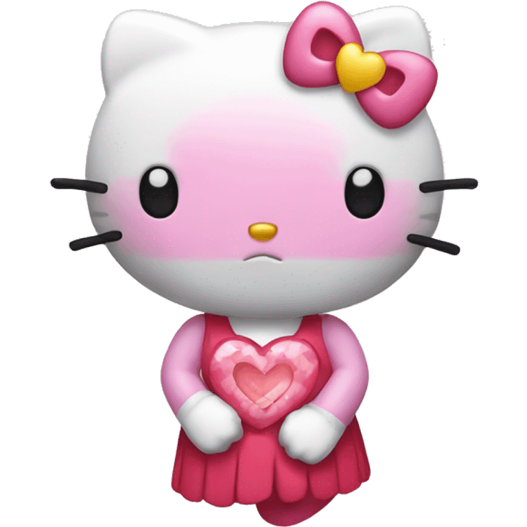 hello kitty with heart emoji