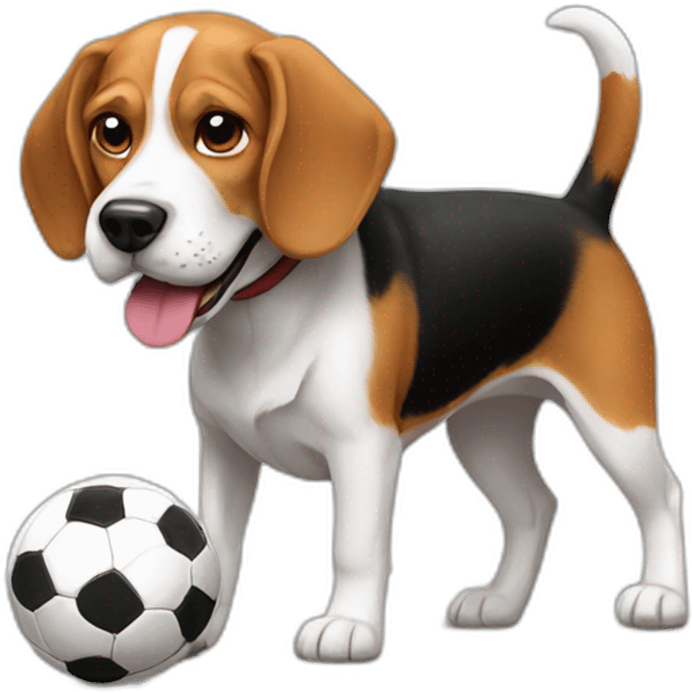 Beagle with football ball emoji