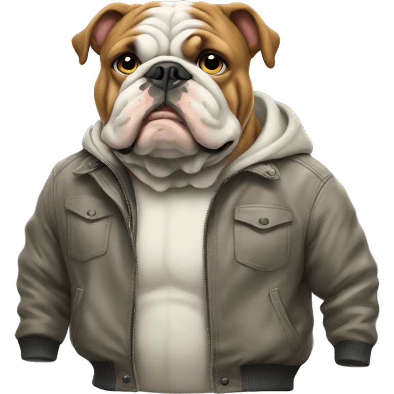 Bulldog with jacket emoji