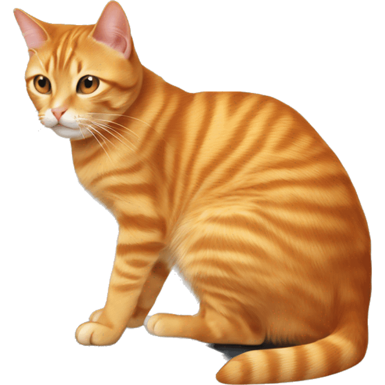 Orange tabby cat doing work on a computer  emoji