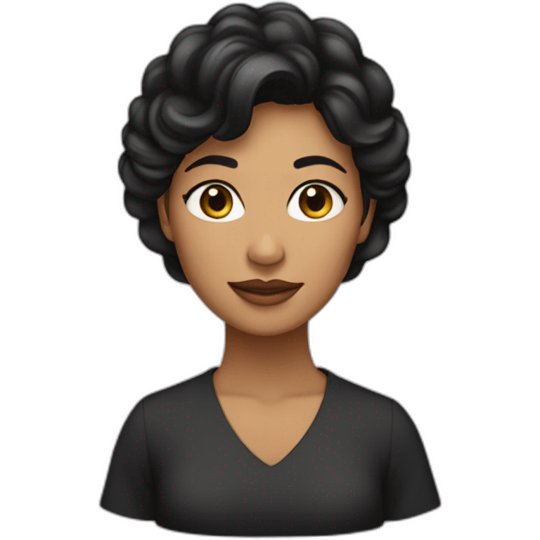 Mujer morena y pelo lacio negro emoji