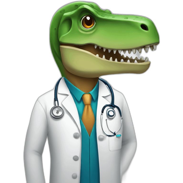 2D t-rex doctor emoji