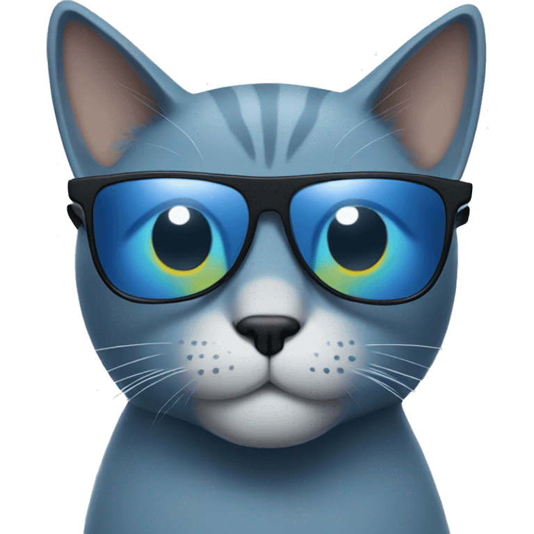 Blue Cat with sunglasses emoji