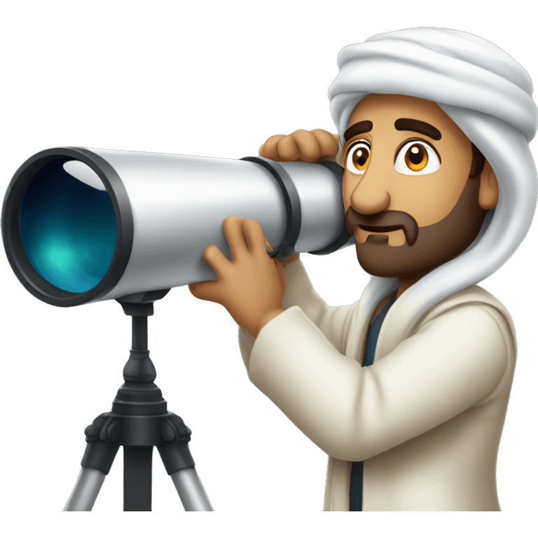 middle eastern man looking through nautical telescope  emoji