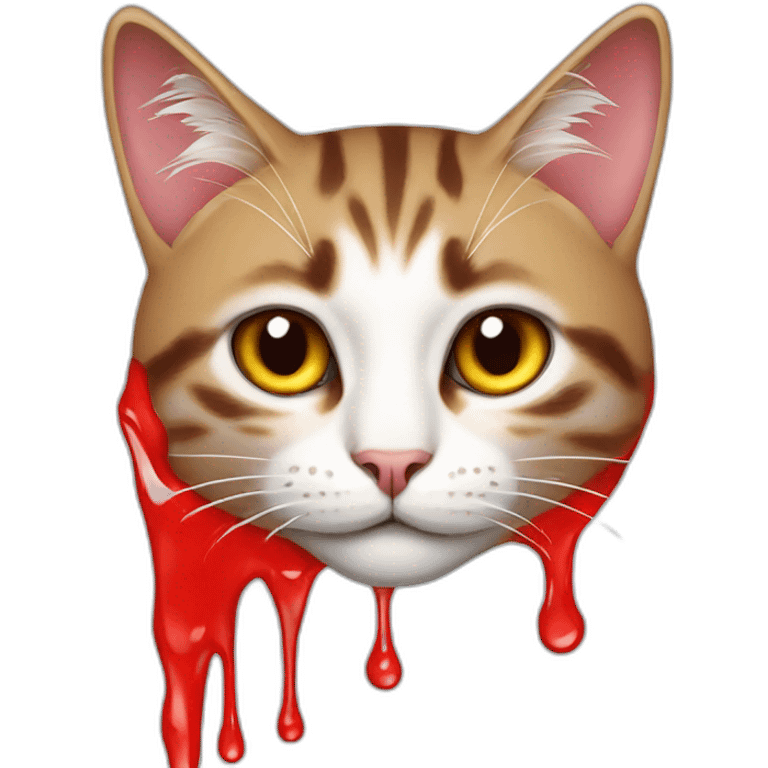 cat dripped in red emoji