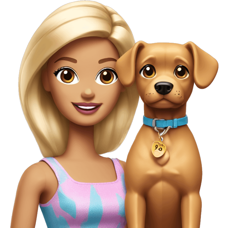 Barbie with dog emoji