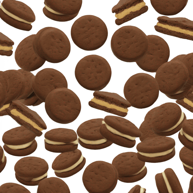 White bowl of chocolate sandwich cookies emoji