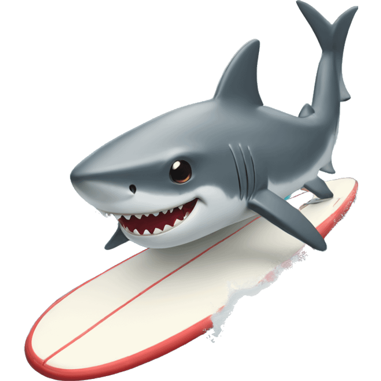 shark riding a surfboard emoji