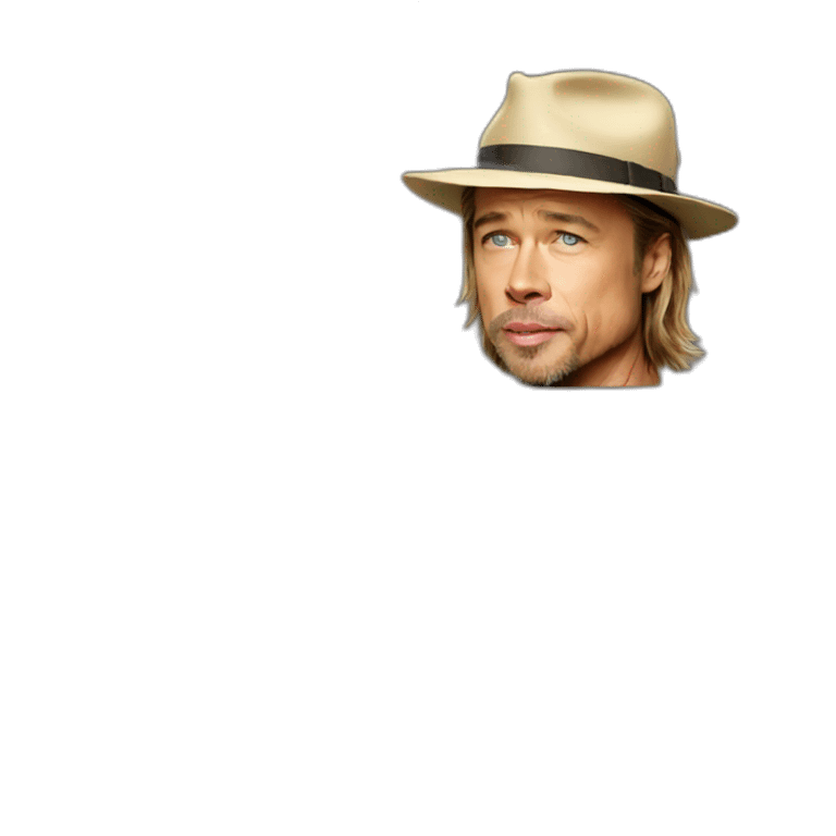 Brad pitt wearing a hat emoji