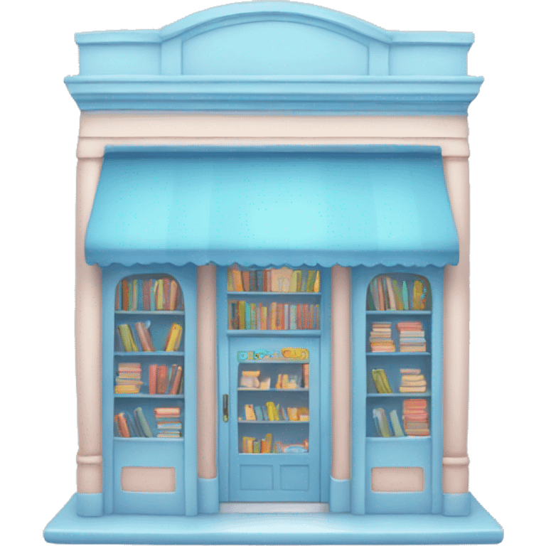 Pastel blue bookstore emoji