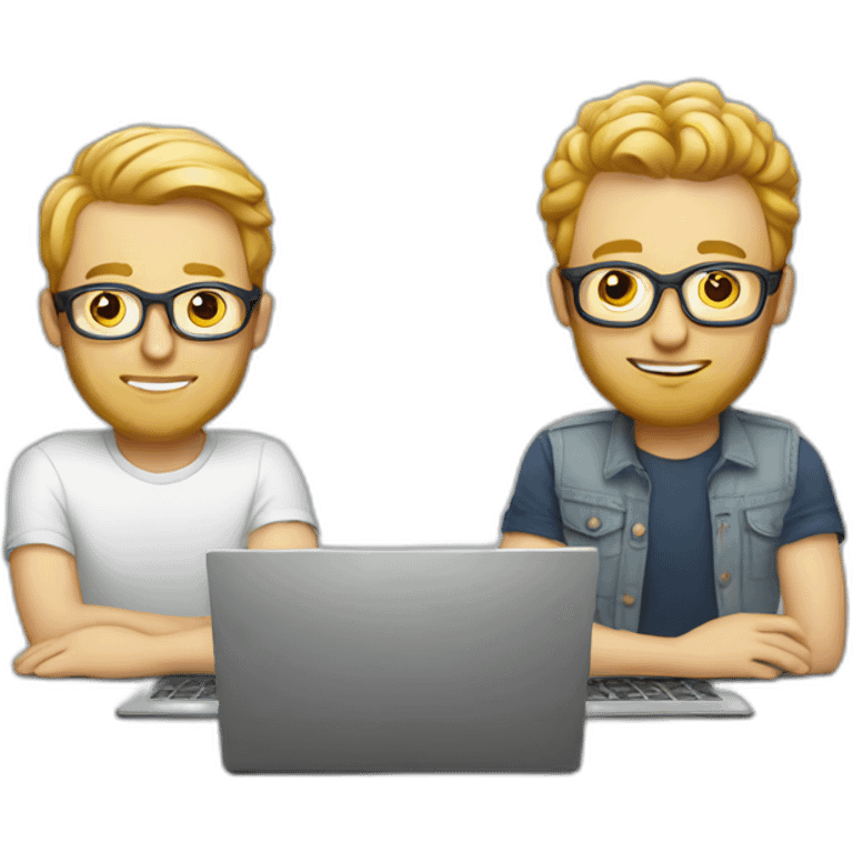 two white male designers with laptops emoji