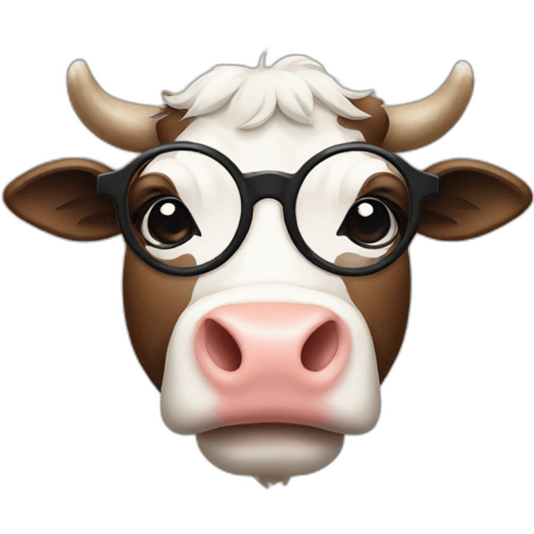 Cow with glasses emoji