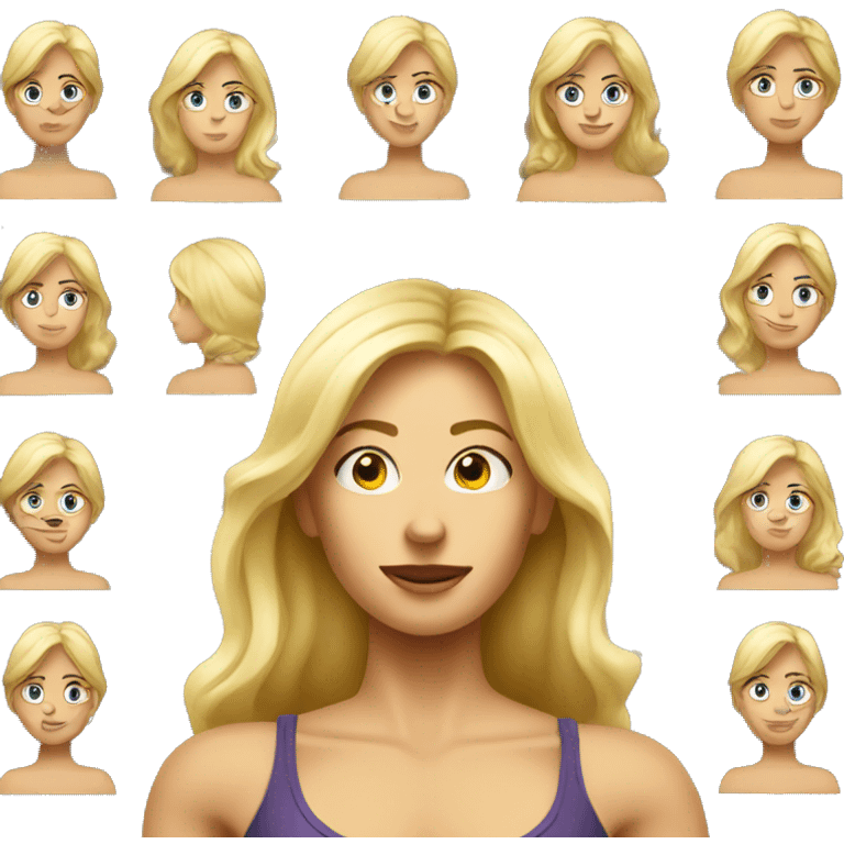 Slim muscle blonde lady emoji