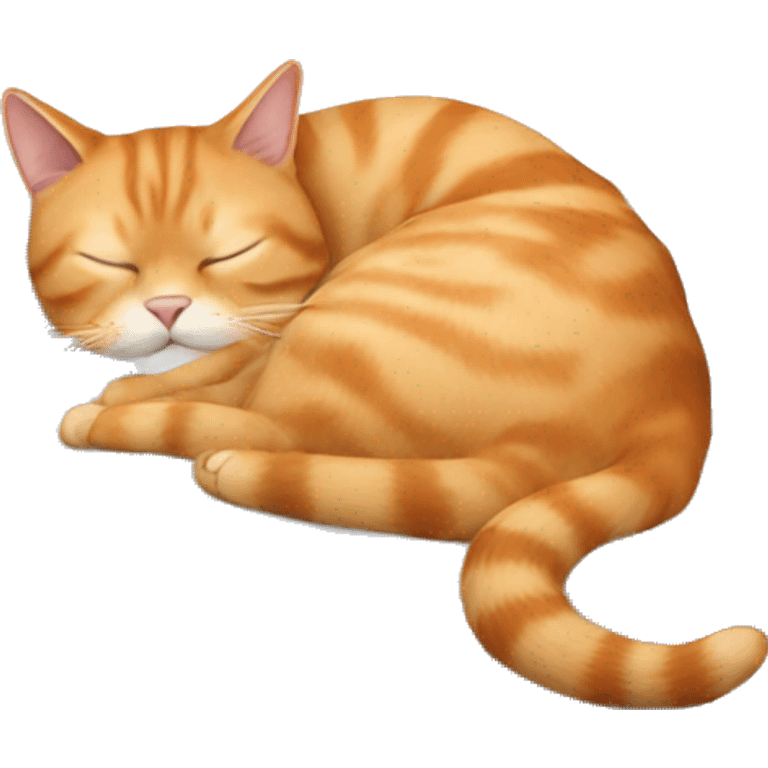 ginger cat of the British Chinchilla breed, sleeping on a pillow emoji